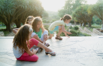 Kids playing in Ramat Hanadiv